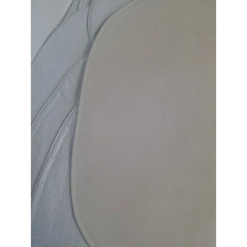 White Embossed Damask Floral Oval Placemats Set Swirl Pattern Table Mats